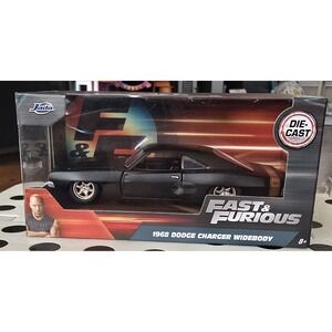 Jada Toys 1:24 Dodge Charger Widebody Fast & Furious Flat Black Car - 32614